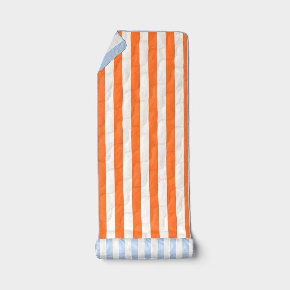 Room Essentials Outdoor Striped Beach Mat Orange 2'6"x6'